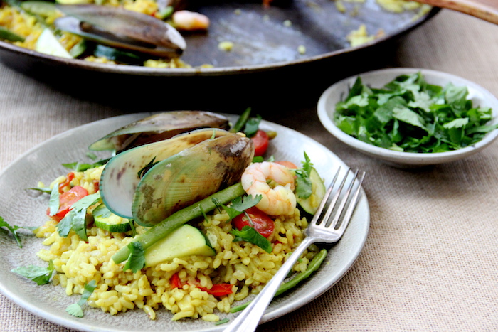 Seafood Paella w/ Turmeric | HOMEGROWN KITCHEN