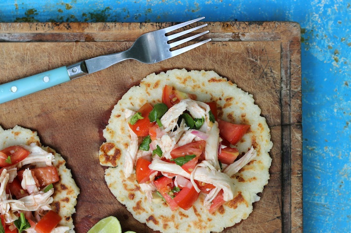 Chicken Salsa Salad with Corn Arepas / Homegrown Kitchen