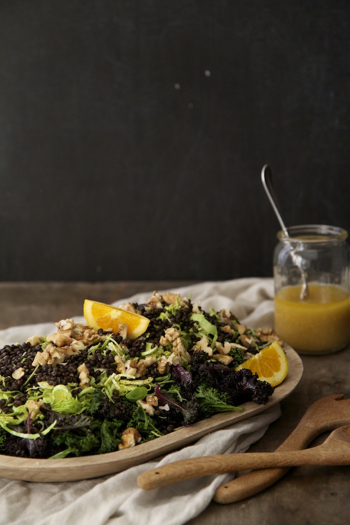 Kale & Beluga Salad w/ Orange Miso Dressing | HOMEGROWN KITCHEN