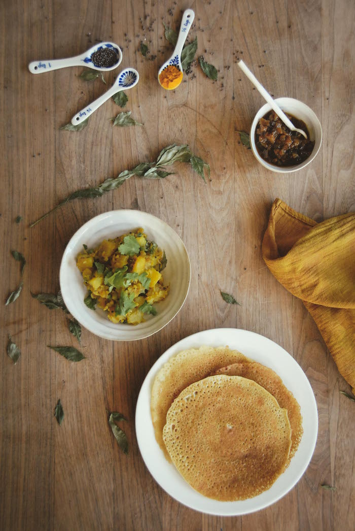Masala Dosa with Smashed Potato Curry by The Rusty Skillet