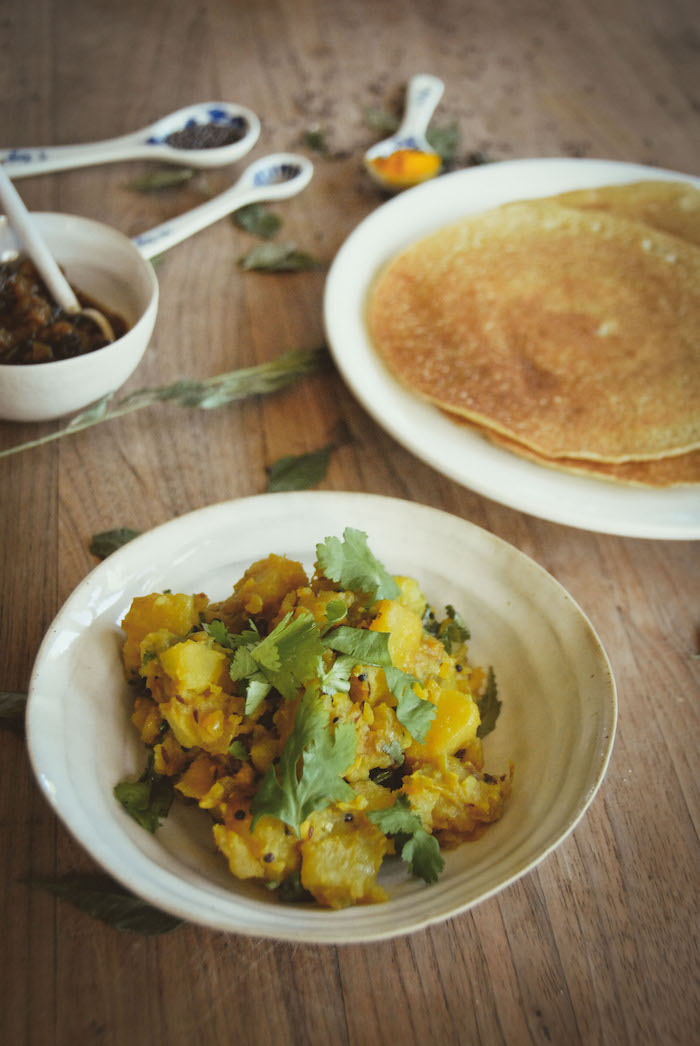 Masala Dosa with Smashed Potato Curry by The Rusty Skillet